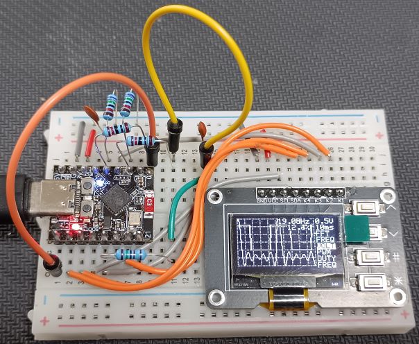 ESP32-C3 Super Mini WEB dual channel oscilloscope with Pulse Generator ...
