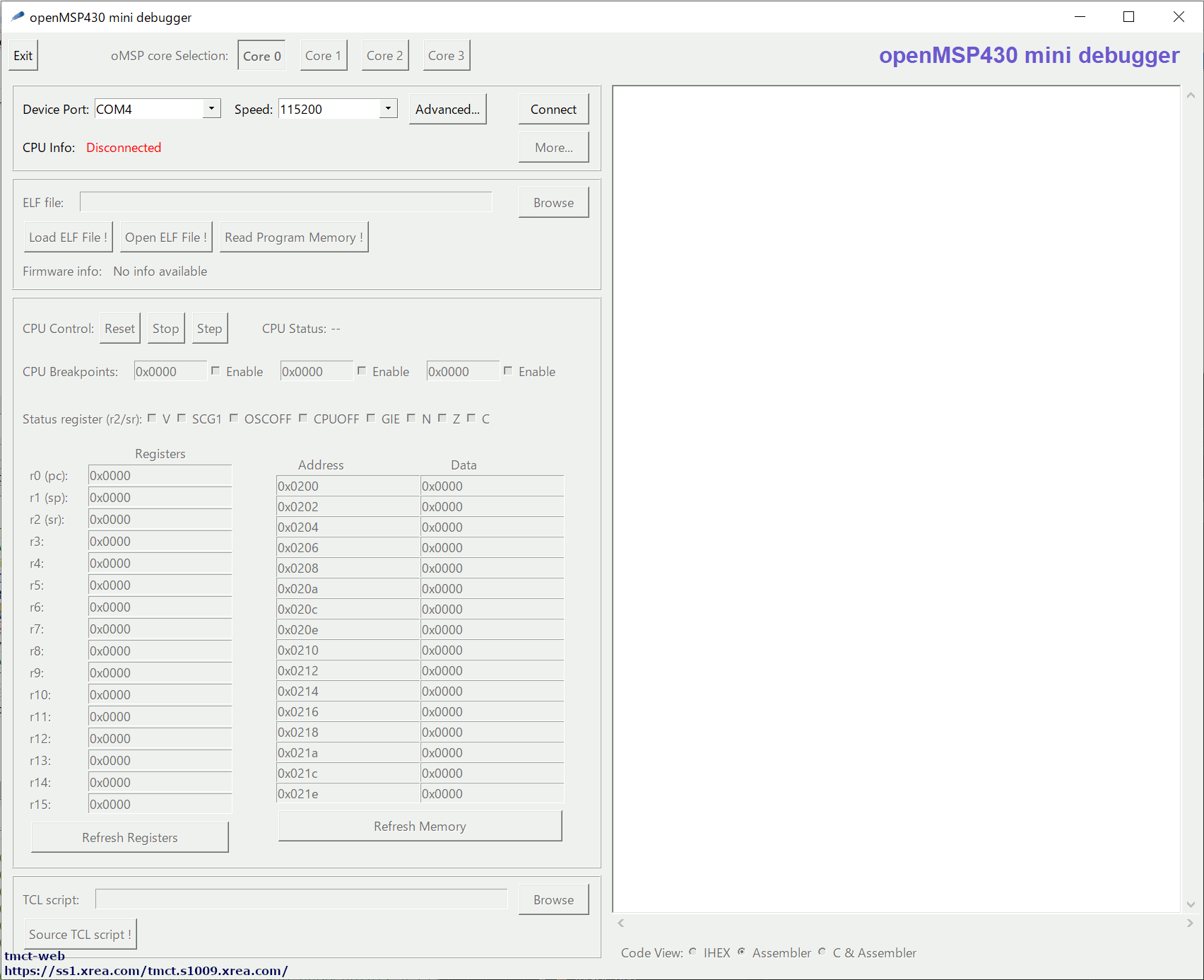 openMSP430 miniDebugger